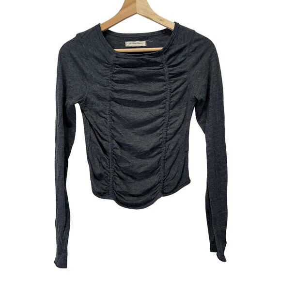 We The Free Gray Long Sleeve Stella Ruching Bodice Too Womens Small Free People - Picture 1 of 11
